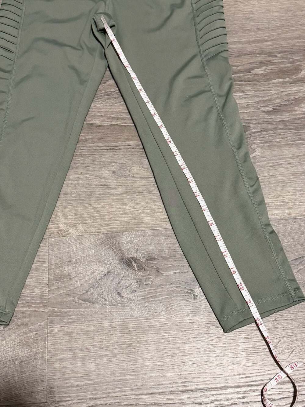 Kendall & Kylie Olive Green Moto Leggings with Pockets, Size S - Picture 2 of 5